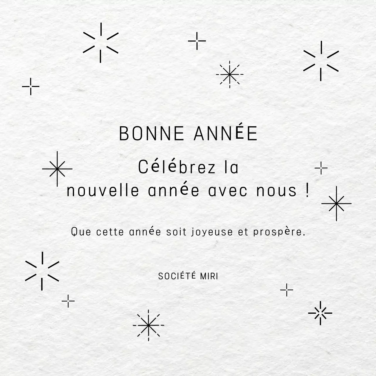 invitation minimale blanche pour le nouvel an
