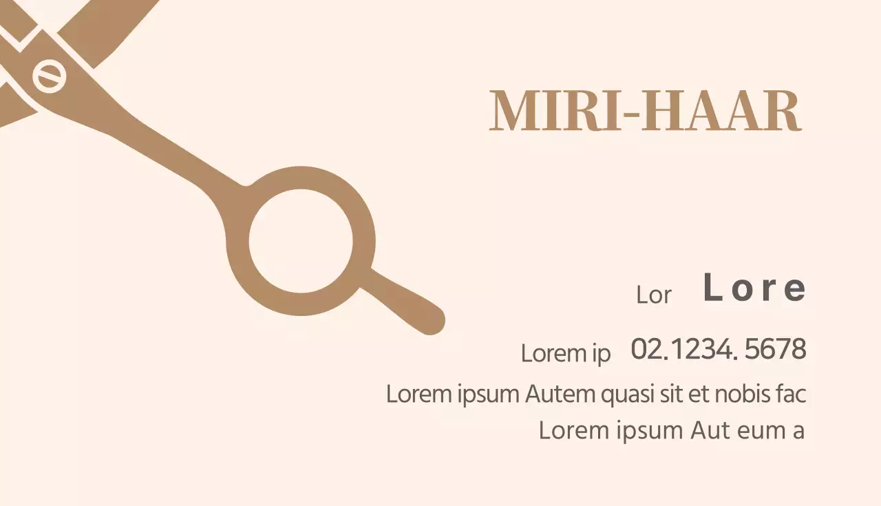 Beige Elfenbein Friseur-Visitenkarte