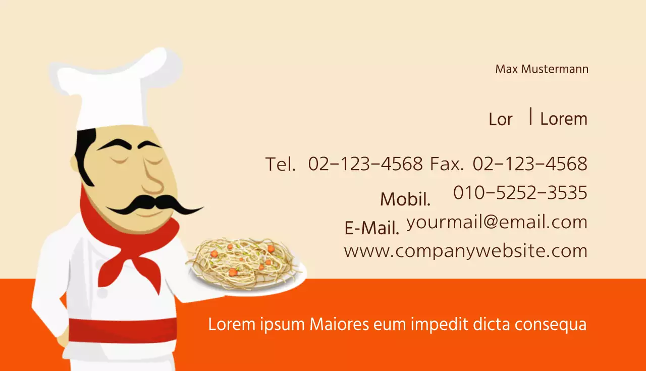 Restaurant Pasta Catering Visitenkarten