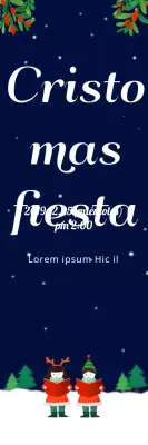 Banderola para fiesta de Navidad con cielo estrellado azul marino