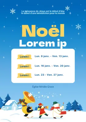 Les yeux bleus clairs Affiche de Noël de l'école biblique