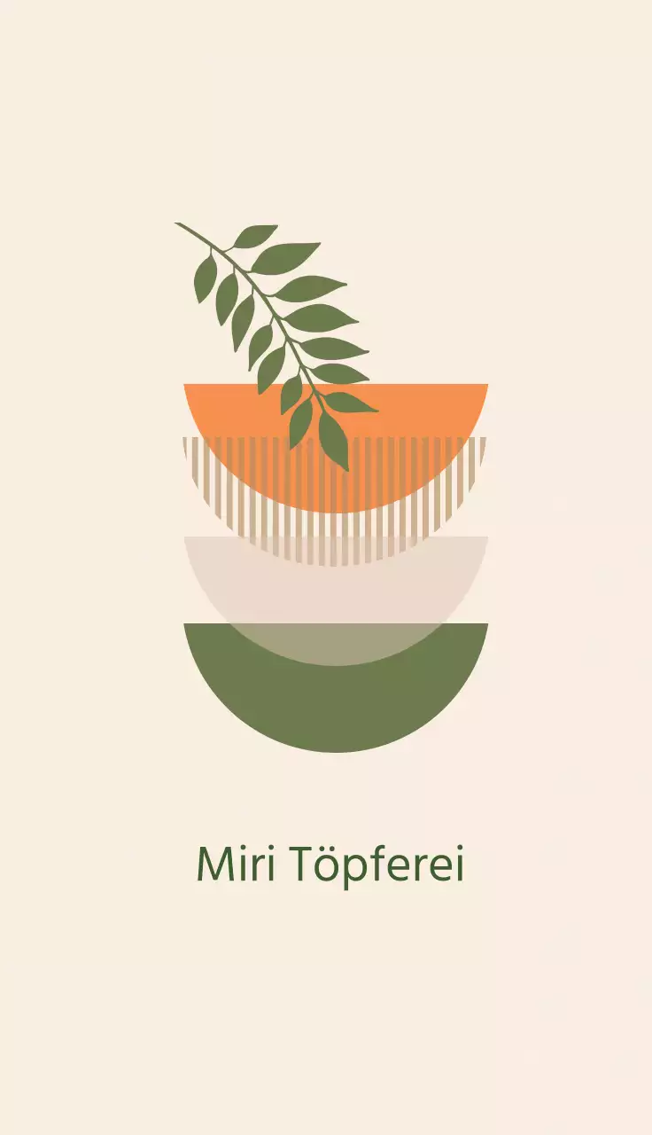 Gepflegte Töpferwerkstatt mit orangefarbener Illustration