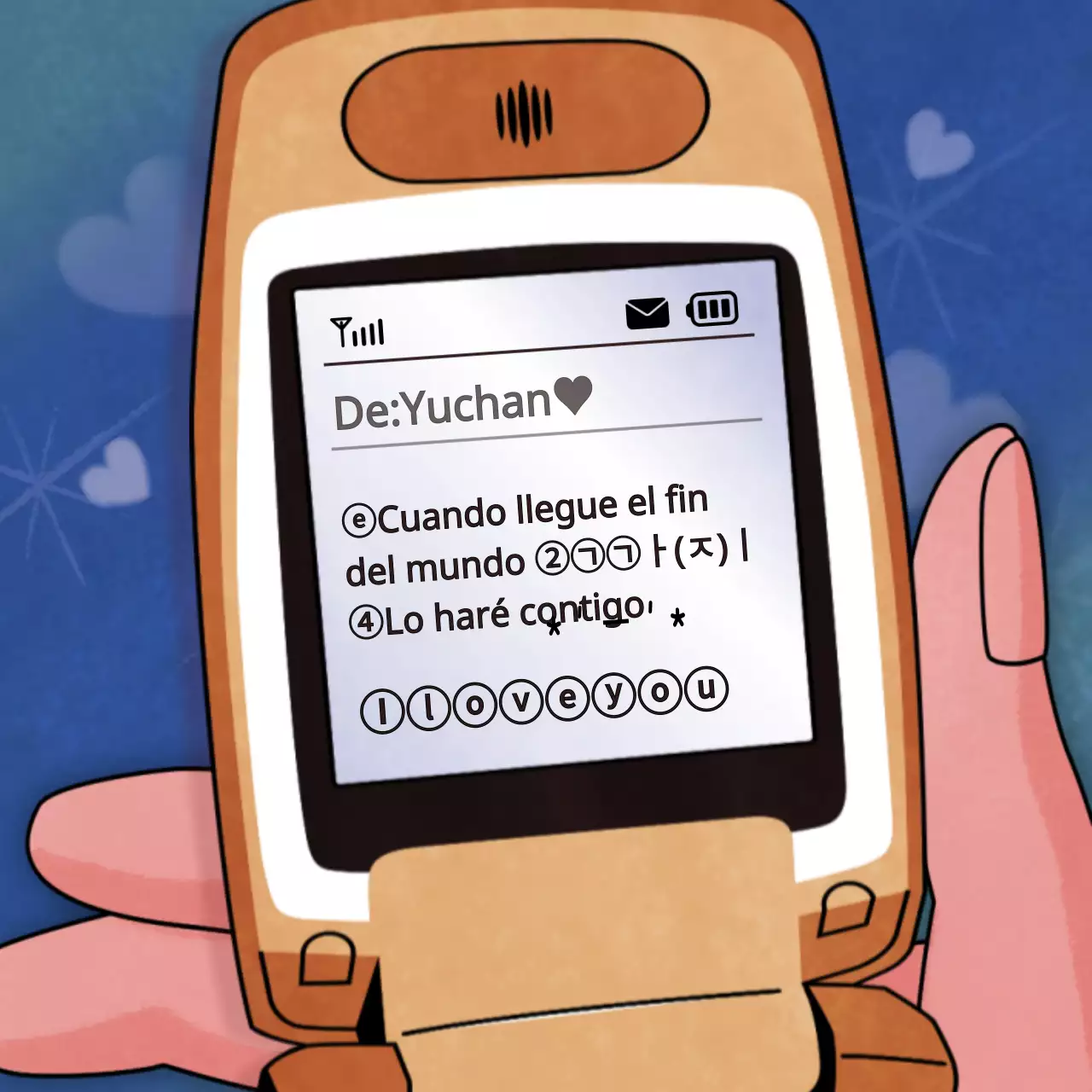 Concepto de dibujos animados MMS