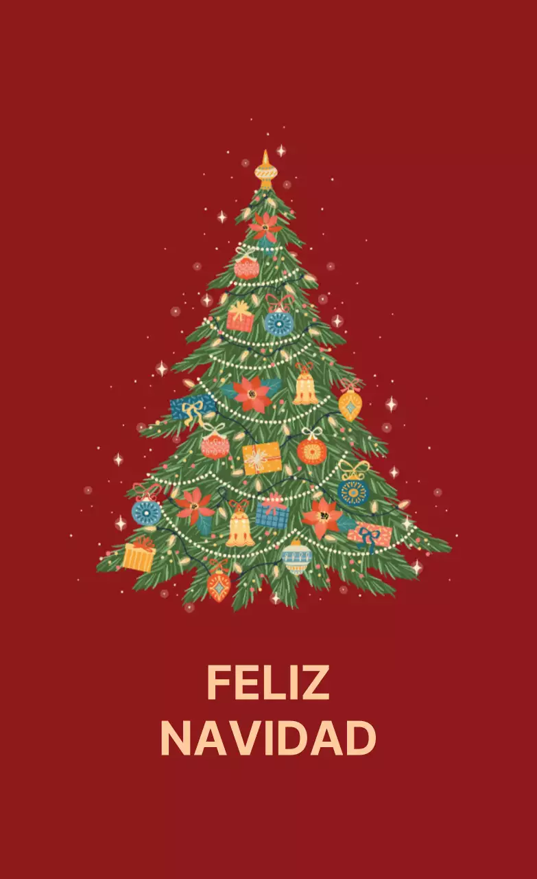 Etiqueta navideña de garabato ilustrada en rojo