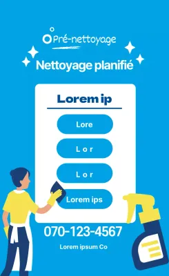Faites la promotion de votre service de nettoyage à domicile avec une photo d'illustration bleue