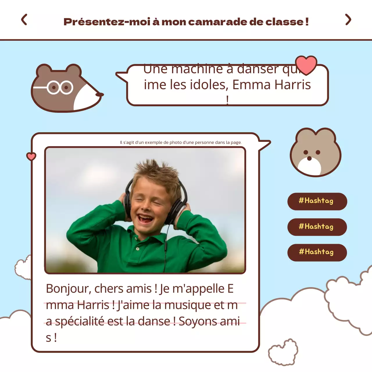 Projet de premier contact avec un concept de messager pastel