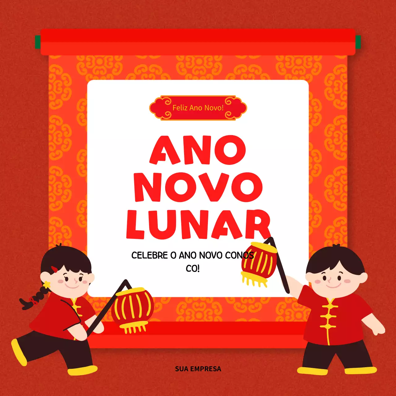 anúncio do festival tradicional vermelho