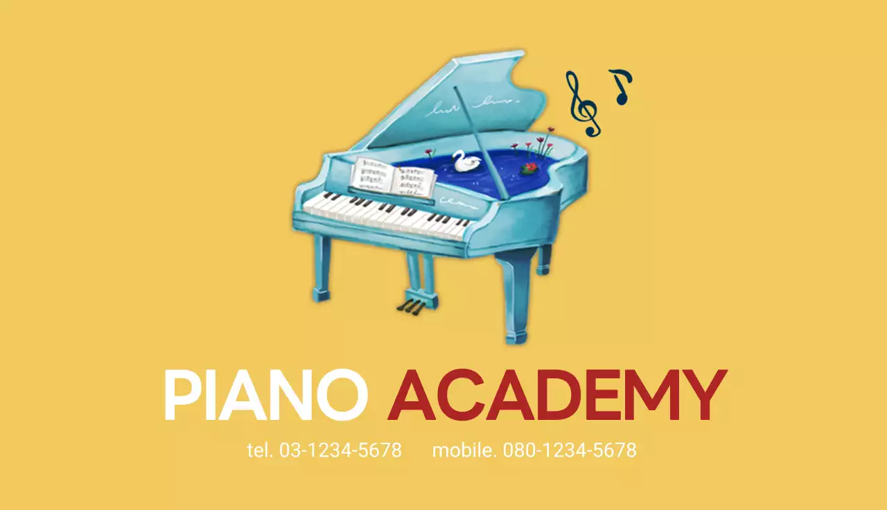 黄色 かわいい 音楽 看板 名刺