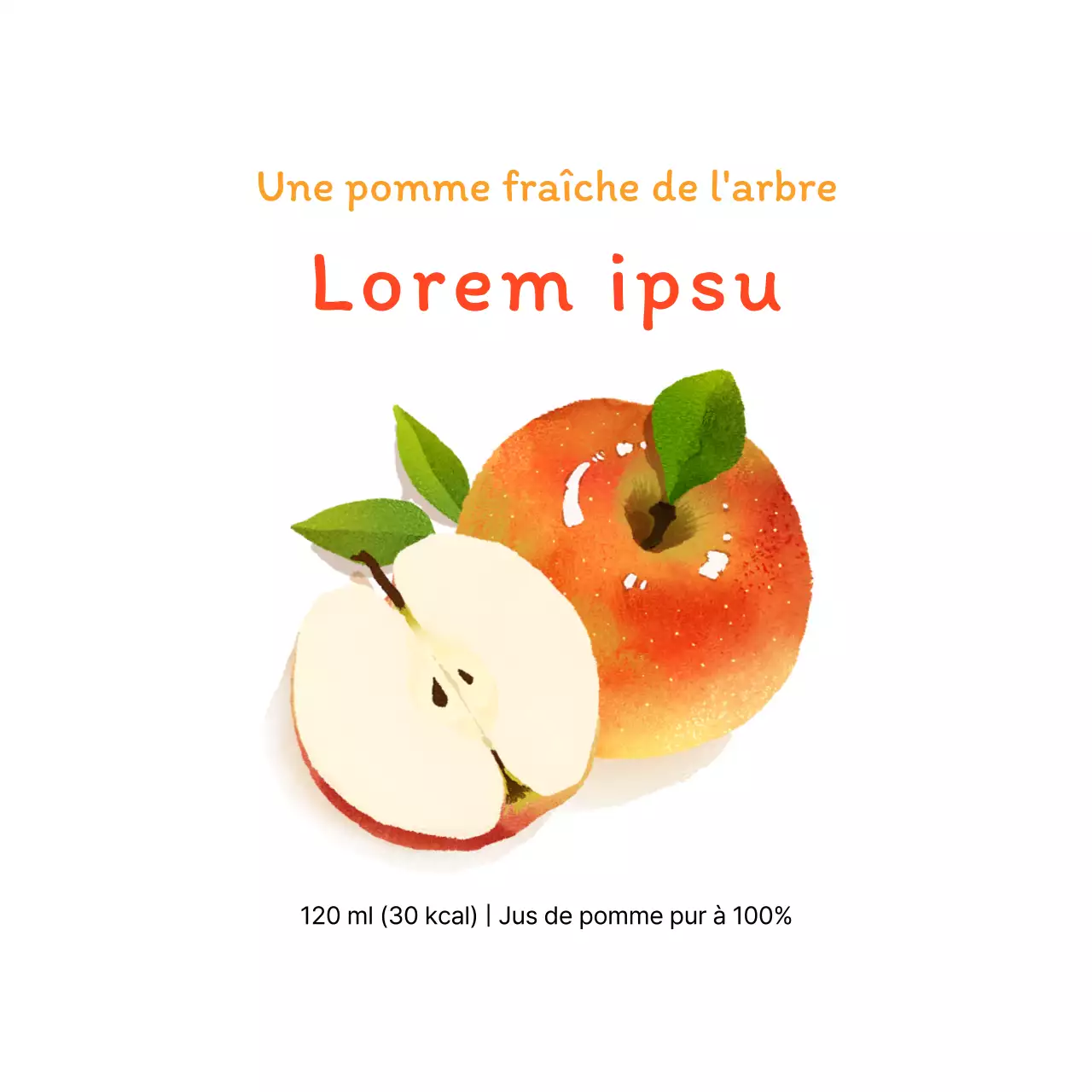 Autocollants rouges à l'aquarelle sur le jus de pomme