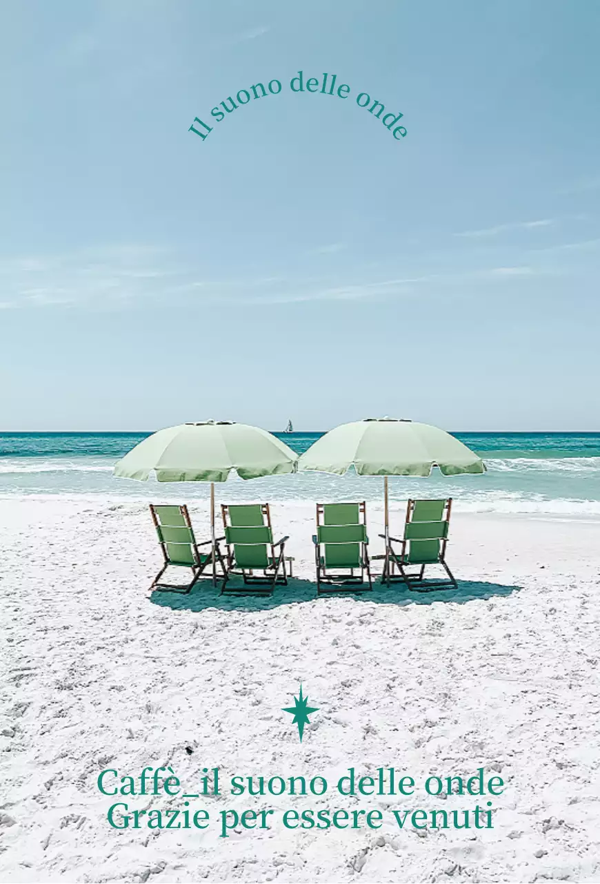 Foto di una panchina con ombrellone su una spiaggia di sabbia bianca