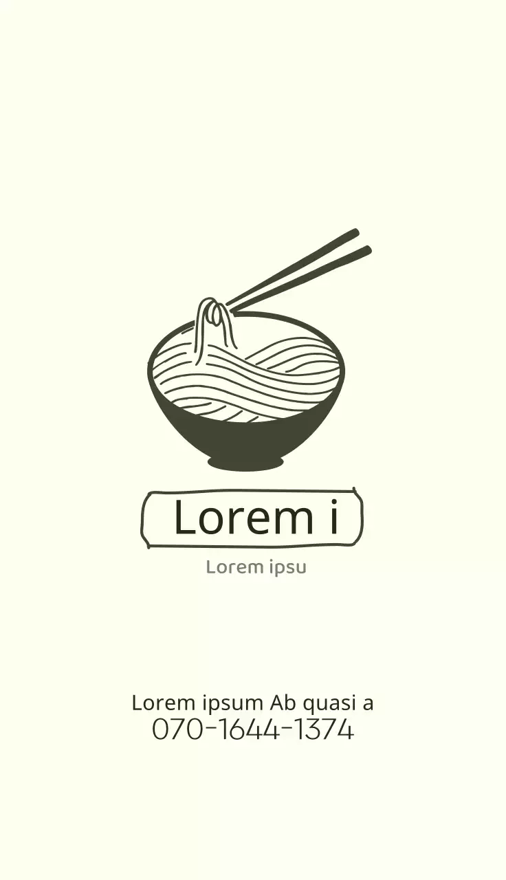 Cartão de visita de catering com logótipo ilustrado em preto e marfim