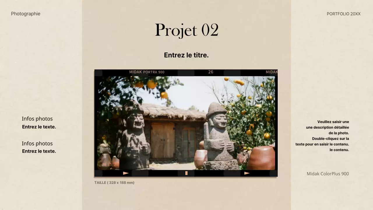 Portefeuille de concepts de caméras de film en beige