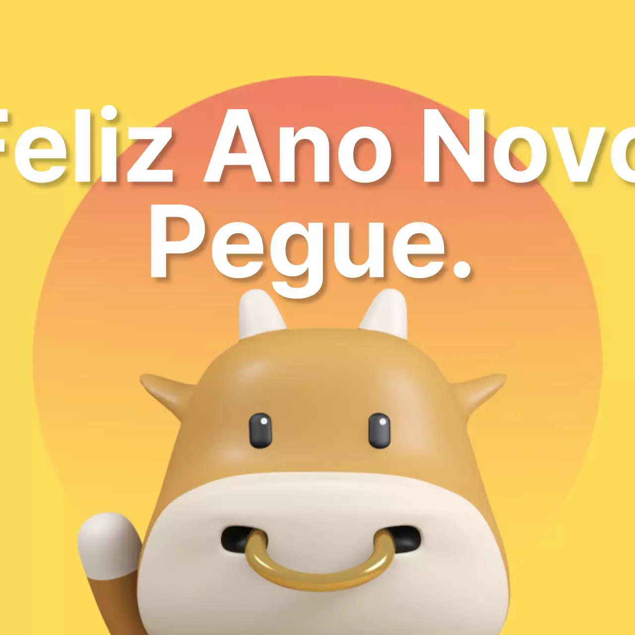 Saudações de Ano Novo simples e giras em amarelo