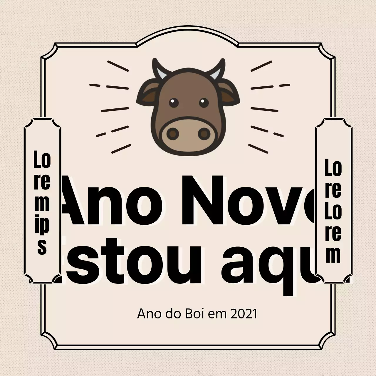 Um evento de horóscopo com uma ilustração de vaca com um toque retro