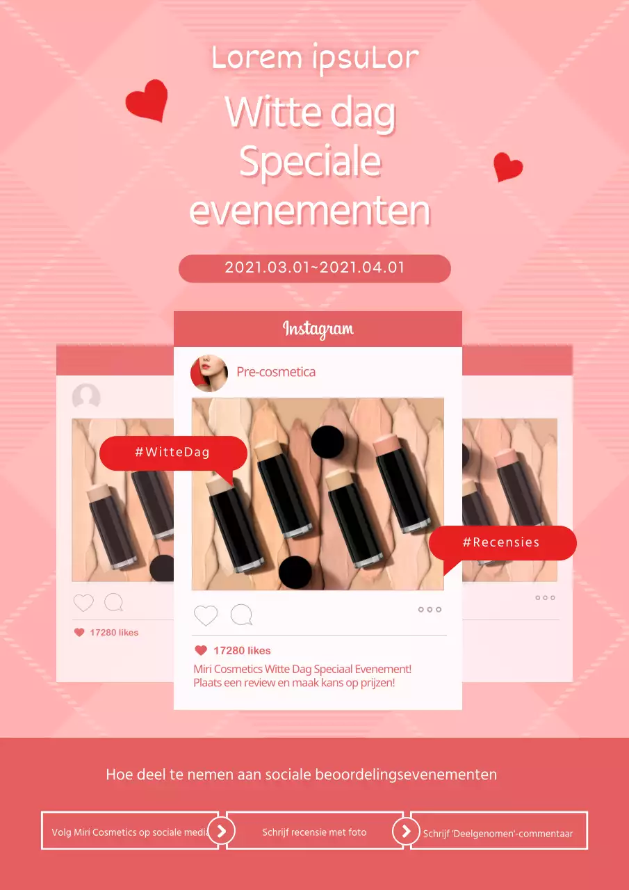 Een roze en schoon White Day sociaal evenement