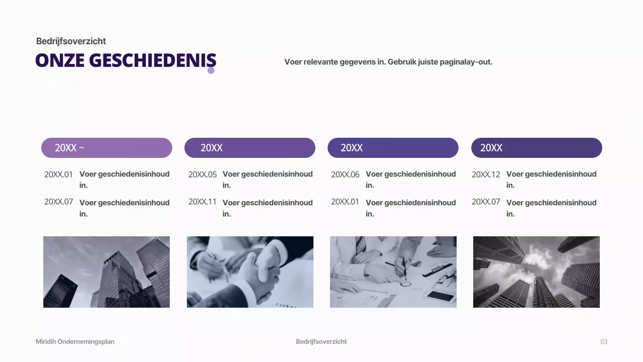 Businessplan met een paars gradiëntconcept
