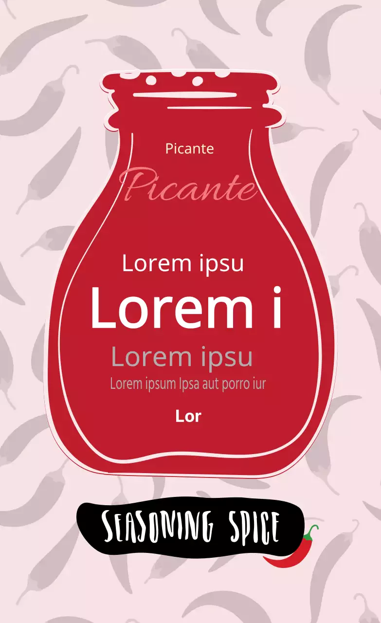 Rojo patrón de ilustración de la vendimia de llenado de alimentos etiqueta de sal