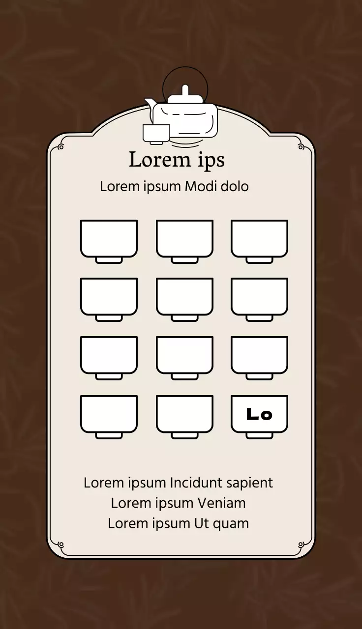 Marrón albaricoque ilustración logotipo café té cupón