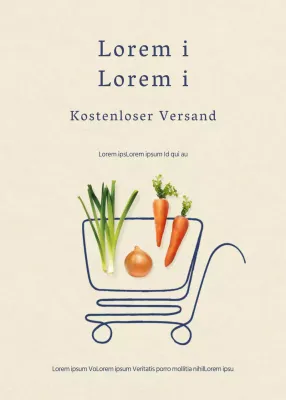 Lieferung von Frischwaren mit einem sauberen beigen Hintergrund