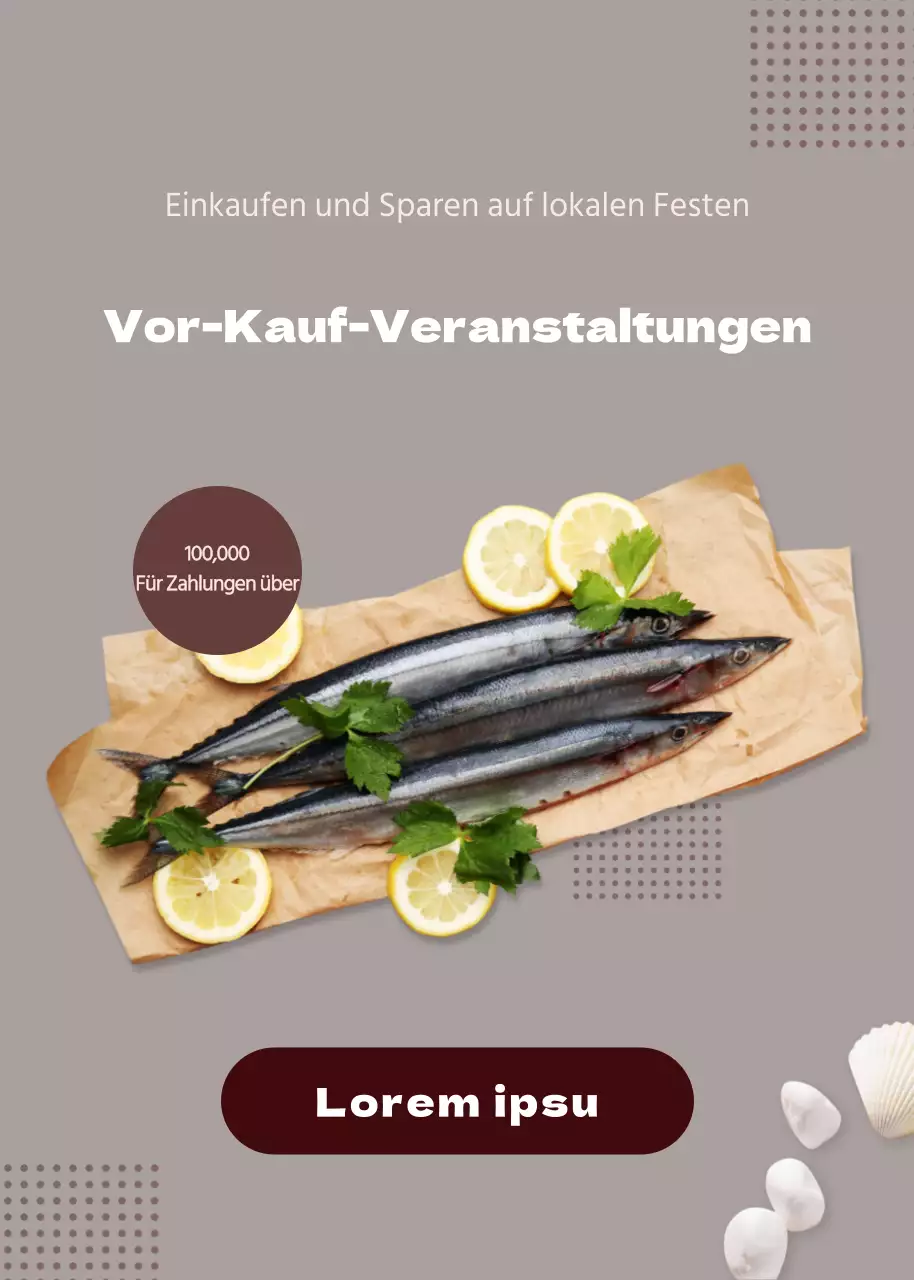 Lokales Fest Fisch auf braunem HintergrundEvent