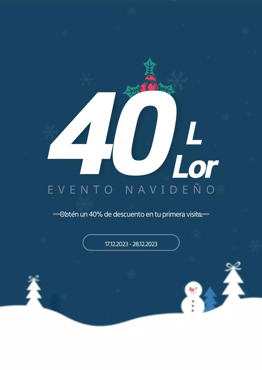 Folleto sencillo de rebajas de invierno en azul marino