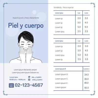Ilustración azul cielo simple skincare banner cuadrado