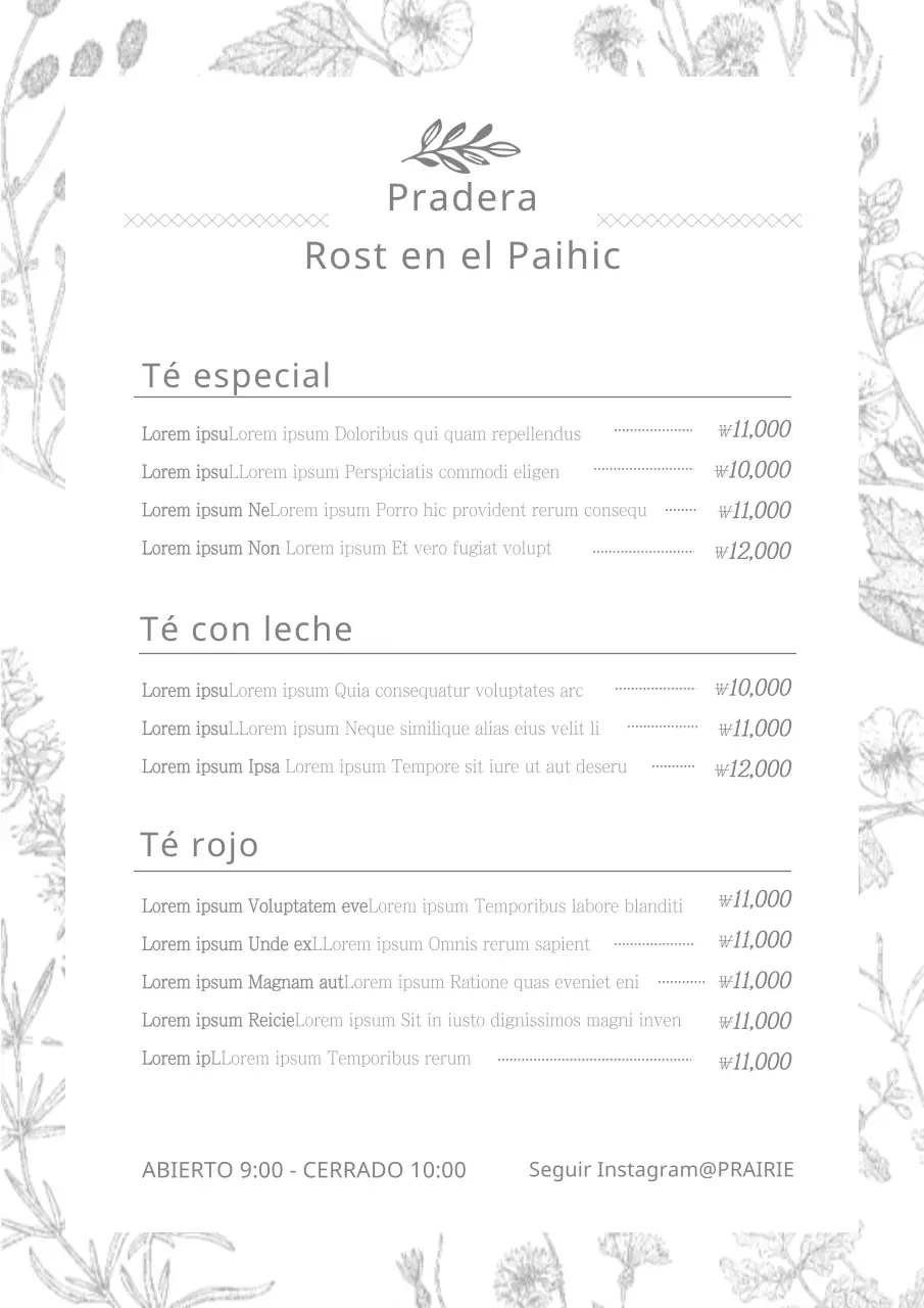 Menús de restaurante