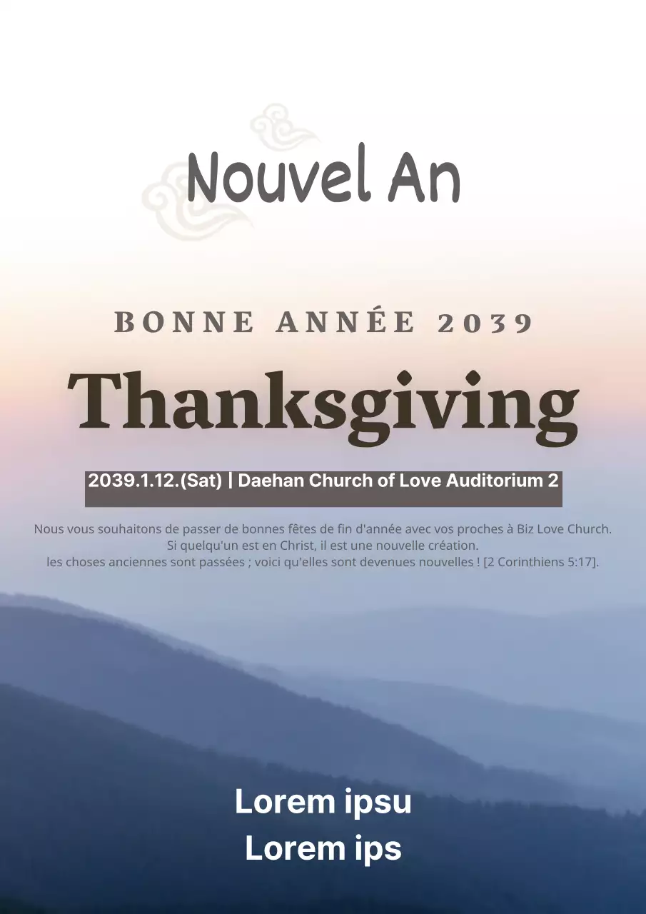 Service d'action de grâce du Nouvel An