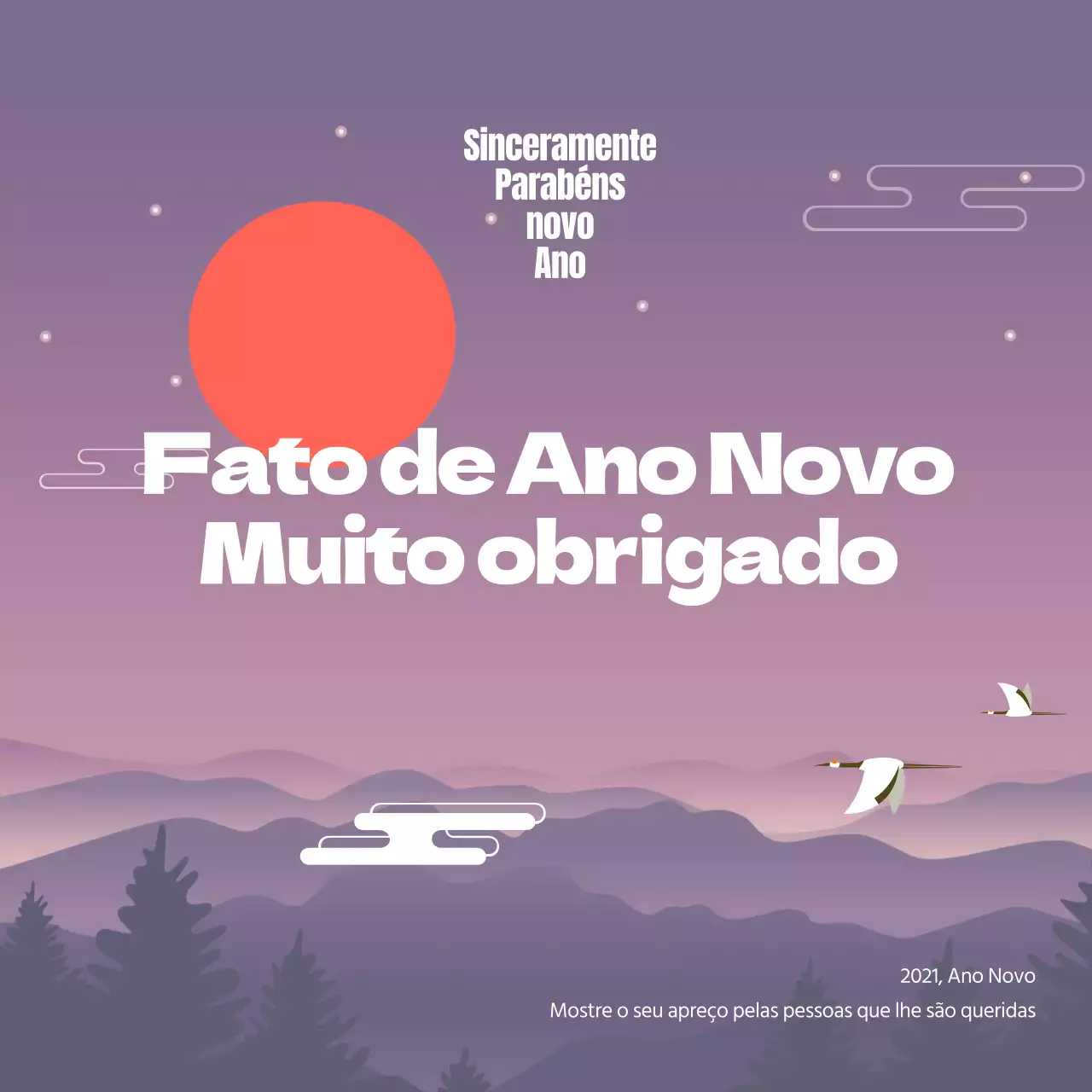 Um guia para o Ano Novo de 2021 em roxo e branco