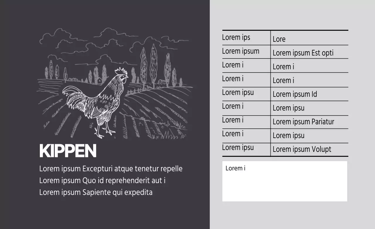 Grijs geïllustreerd etiket voor kipfiletverpakking