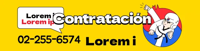 Ilustración amarilla para promocionar una escuela de taekwondo