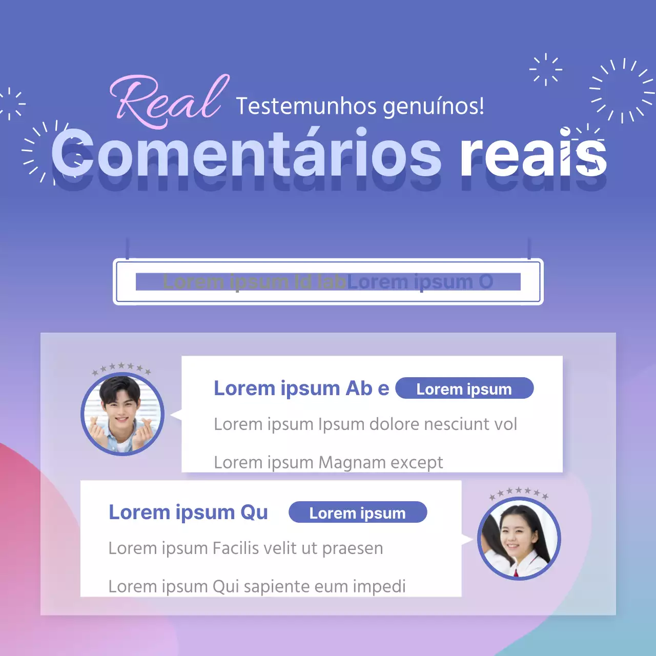 Comentários reais