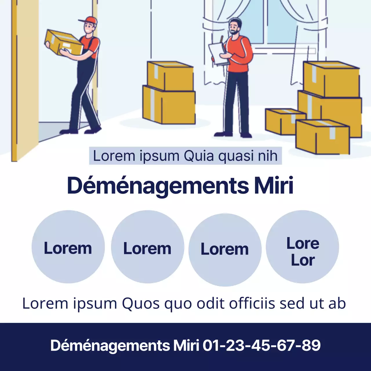 Illustration bleue Neat Yongdal Moving Promotion