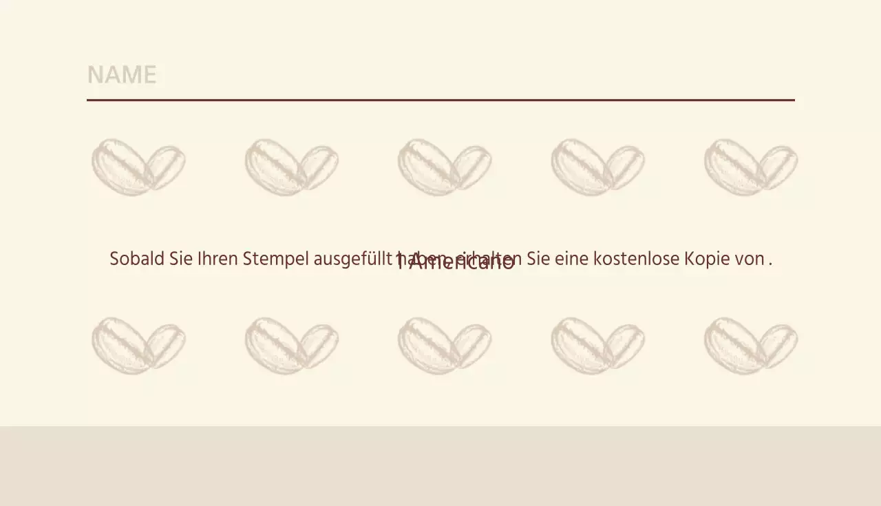 Cafe Coupon Visitenkarte