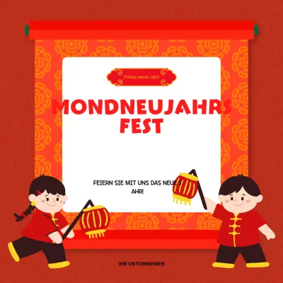 rote traditionelle Festankündigung