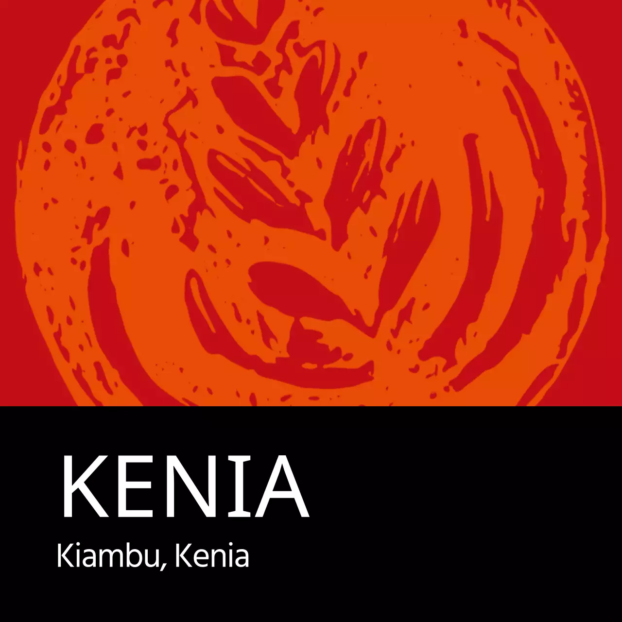 Kleurrijk Vintage Geïllustreerd Boon tot Kop Koffie-etiket Kenia (Vierkant)