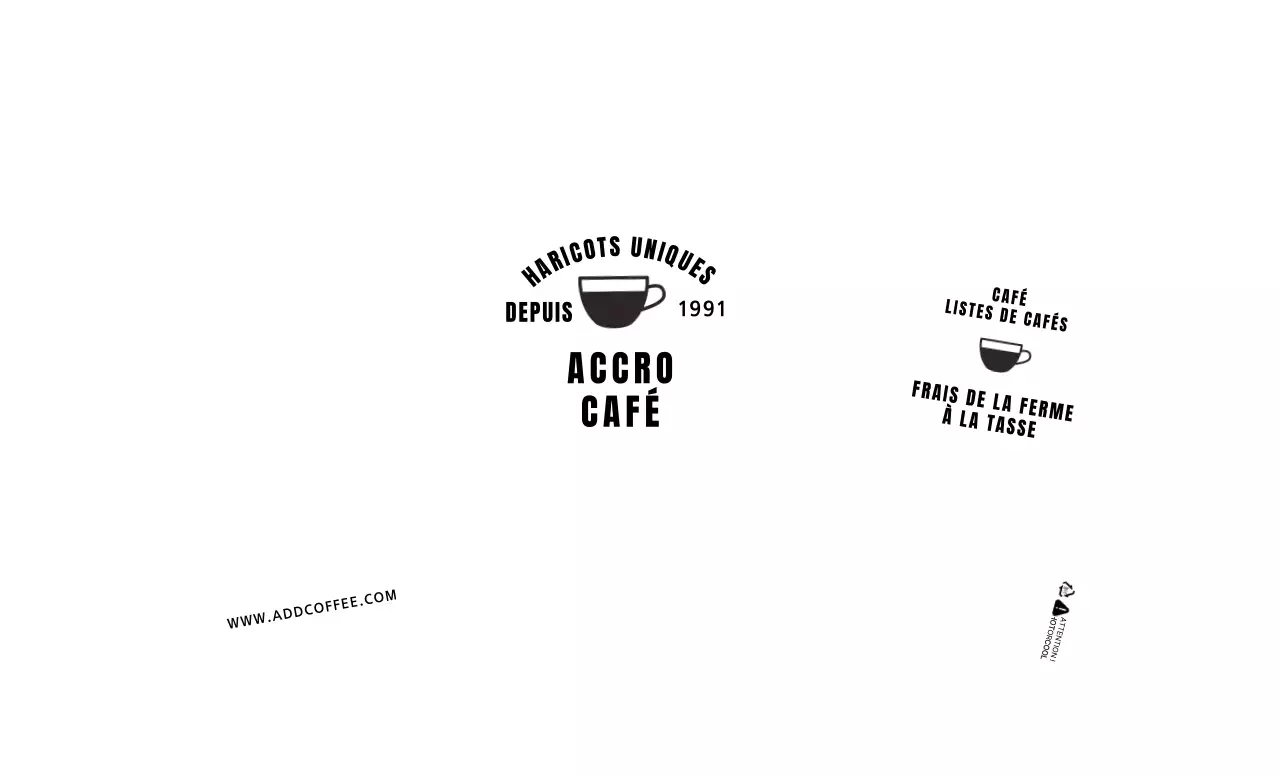 Illustration d'un café en blanc avec des lignes épurées