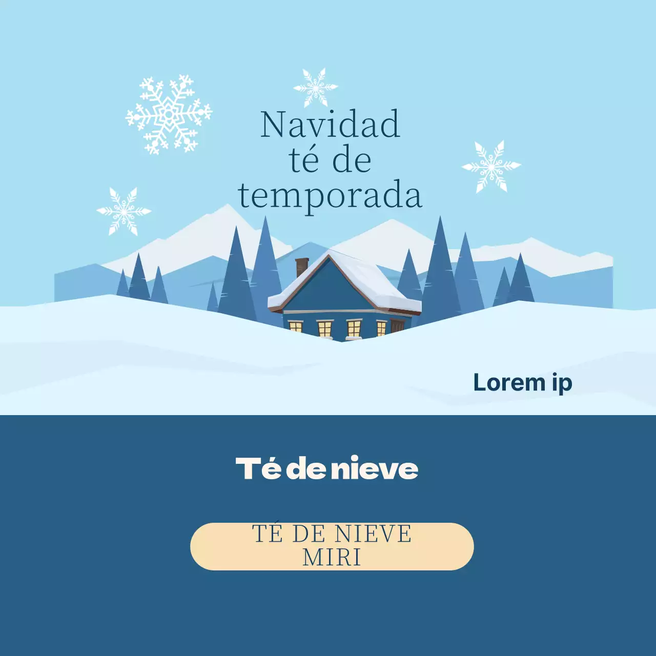 Etiquetas para el té de la temporada navideña ilustradas en azul