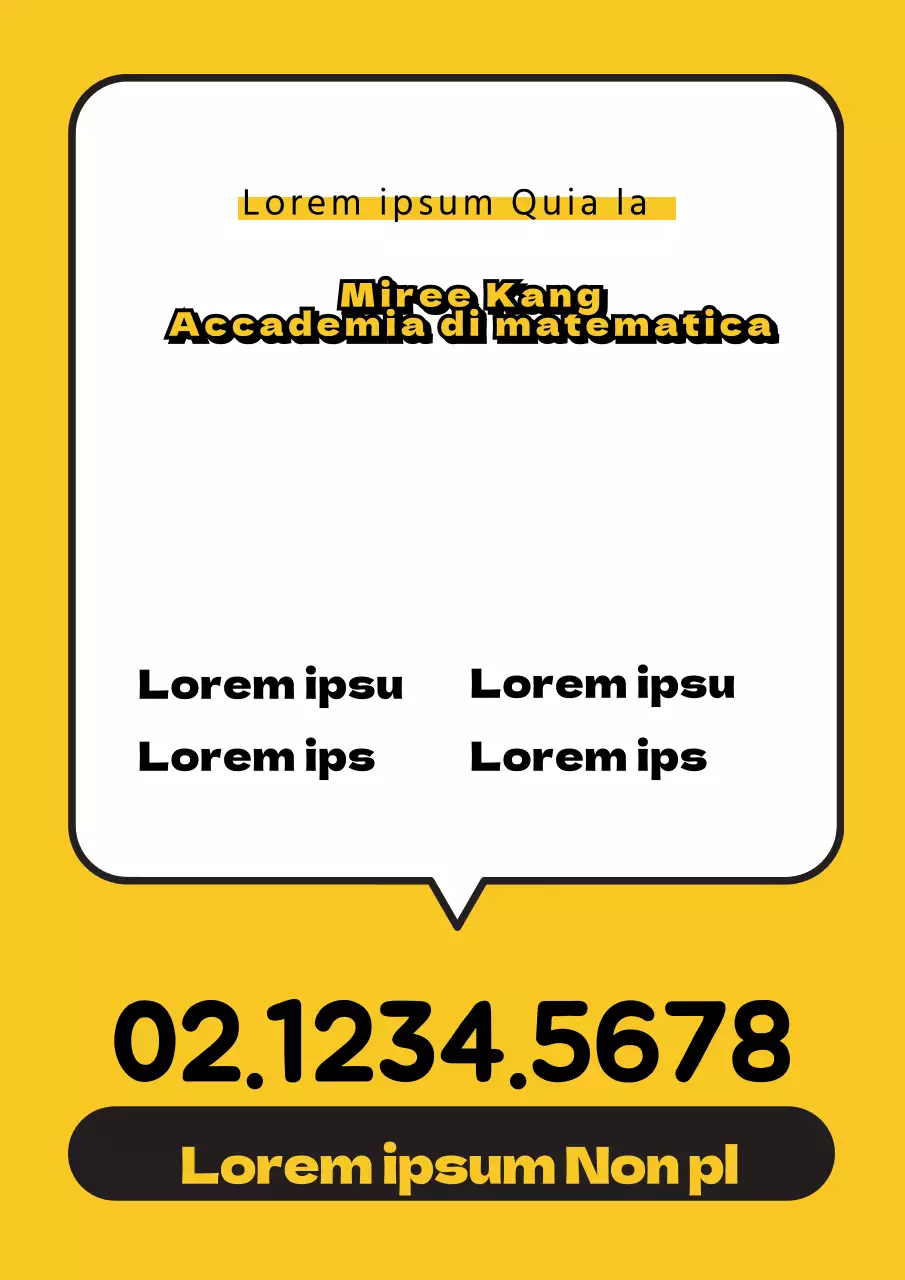 Semplice promozione scolastica con bolle vocali gialle e nere