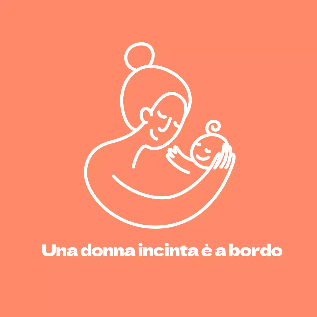 arancione semplice linea icona guida auto incinta