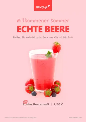 Rosa Sommer-Beerensaft-Poster
