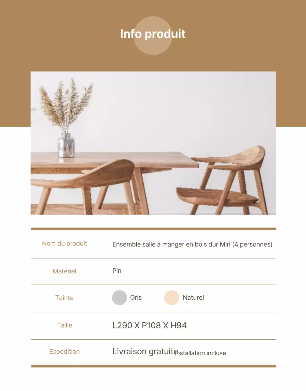 Intérieur émotionnel en brun page de détail