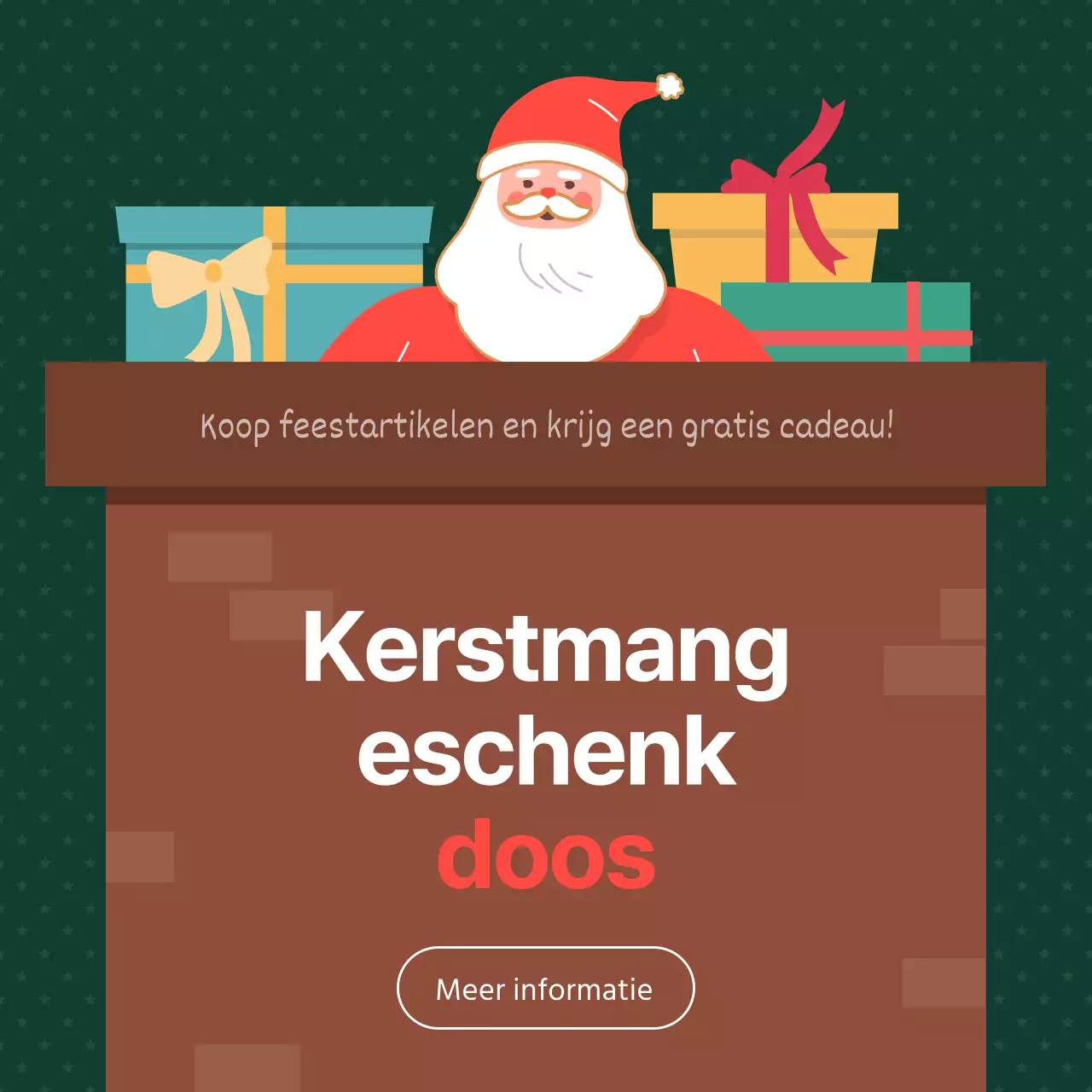 Bruine Kerstman Illustratie SchoorsteenConceptueel Kerstmis Evenement