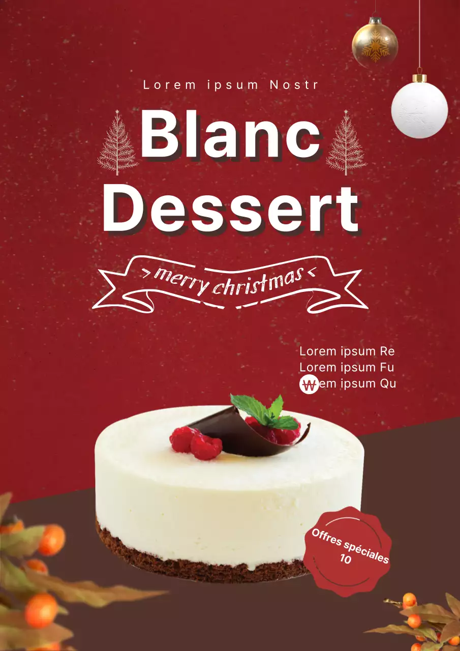 Vente de gâteaux de Noël rouges et luxueux