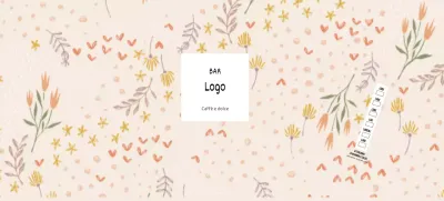 Motivo floreale illustrato beige