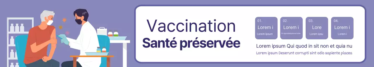 Promotion propre des vaccins avec des illustrations violettes