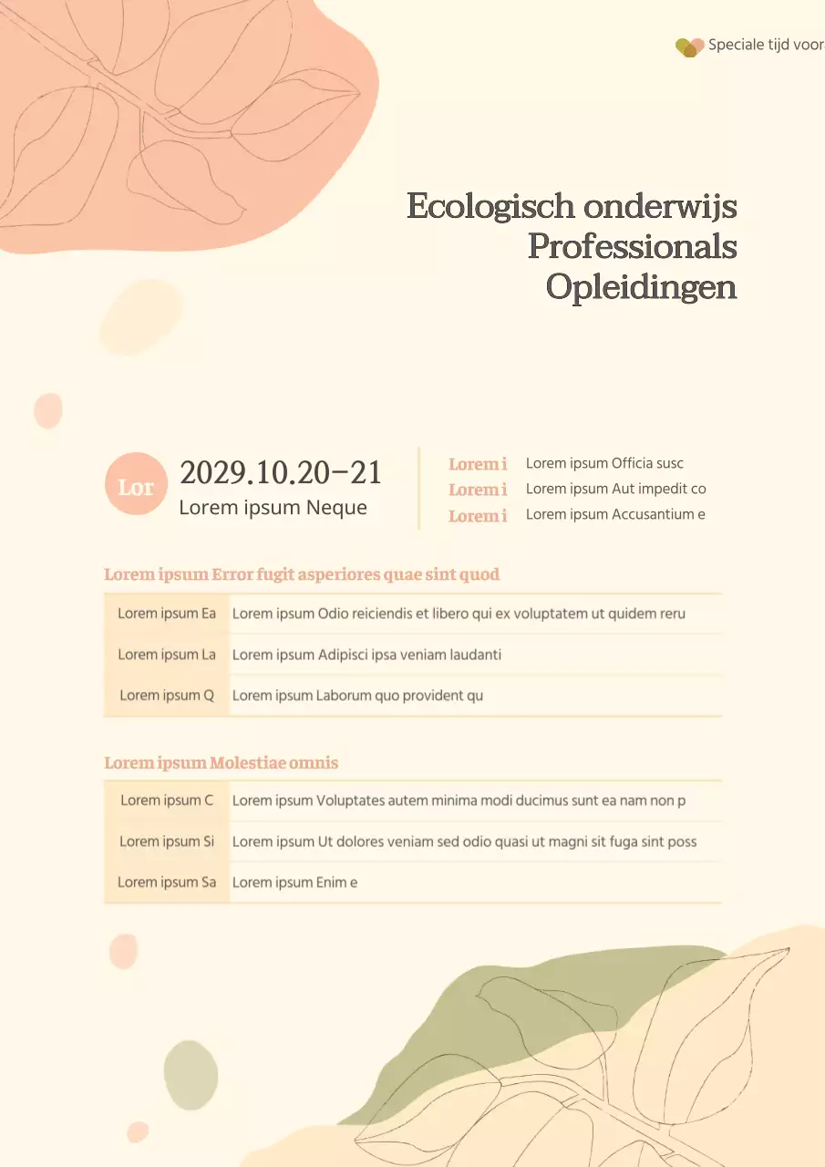 Lessen met natuurthema Beige