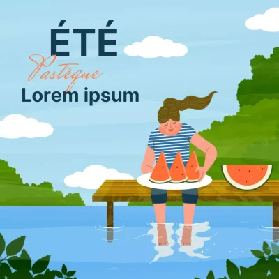 Promouvoir la pastèque avec un bleu clair, pour une sensation de fraîcheur estivale