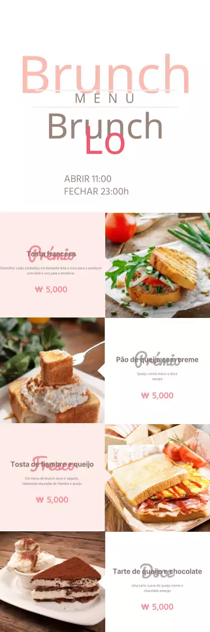 Menu de brunch