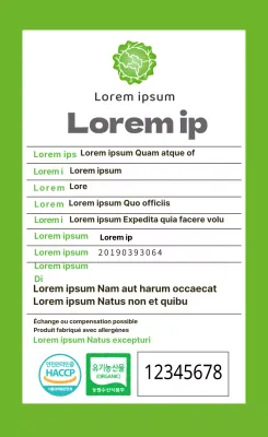 icône verte étiquetage simple des produits alimentaires